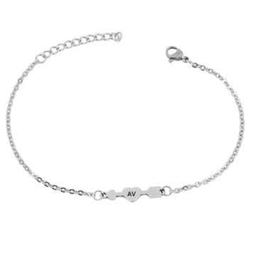 Bracelet coeur acier personnalisé - 2205