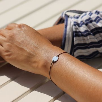 Bracelet cordon disque acier personnalisé - 2140
