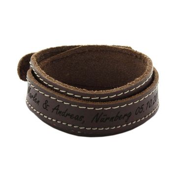 Bracelet cuir marron personnalisé - 1986