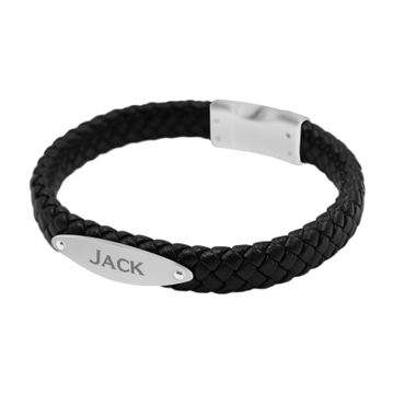 Bracelet cuir tressé personnalisable - 2369