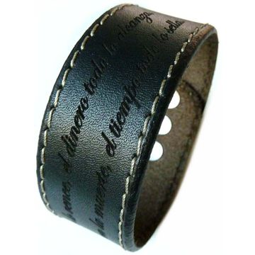 Bracelet cuir noir personnalisé - 1983