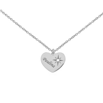 Pendentif coeur diamant personnalisé - 2309