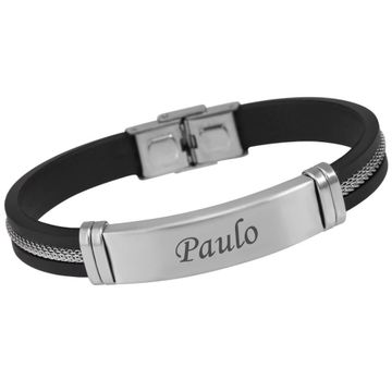 Bracelet caoutchouc noir personnalisé -1945
