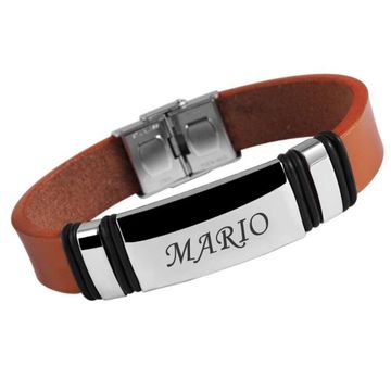 Bracelet cuir camel personnalisé -1848