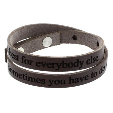 Bracelet cuir marron multi-tours personnalisé - 1969