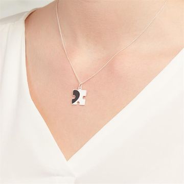 Pendentif argent Puzzle personnalisé -1225