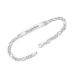 Gourmette argent personnalisée - 0452