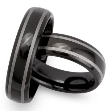 Bagues duo tungstène personnalisées- 0243
