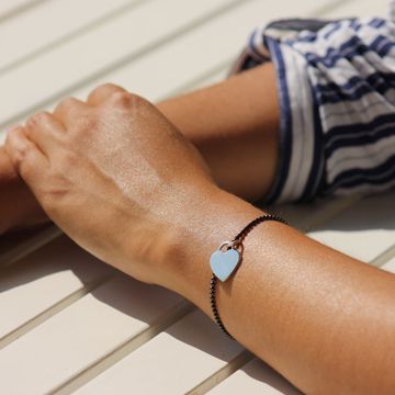 Bracelet noir argent personnalisé - 1747