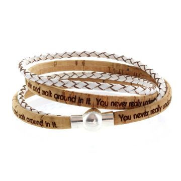 Bracelet liège blanc multi-tours personnalisé - 2022