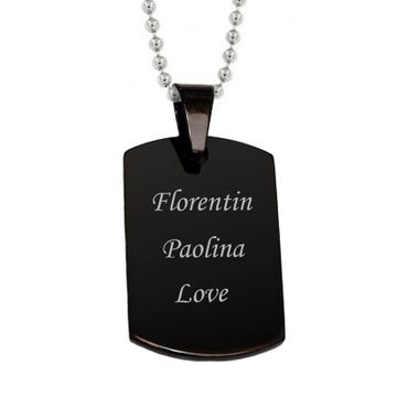 Pendentif dogtag acier noir personnalisé - 2299