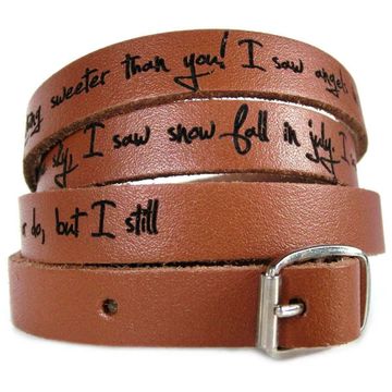 Bracelet cuir camel multi-tours personnalisé - 1343