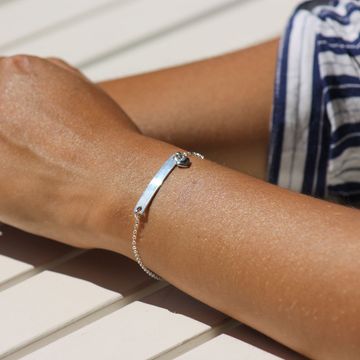 Gourmette argent coeur personnalisée - 2313