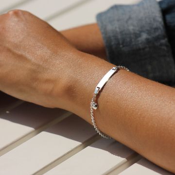 Gourmette argent personnalisée - 1098