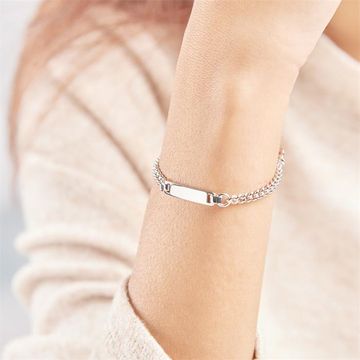 Gourmette argent personnalisée - 1121