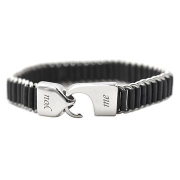 Bracelet cuir noir personnalisé - 2216