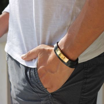 Bracelet cuir noir personnalisé -1912