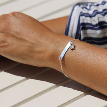 Gourmette argent étoile personnalisée - 2314