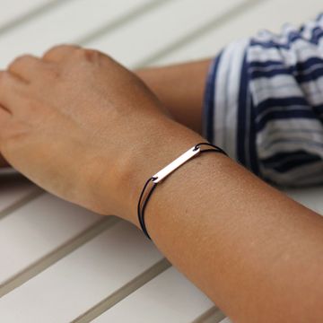 Bracelet cordon argent personnalisé - 2187