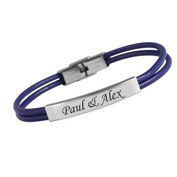 Bracelet cuir violet personnalisé - 1844