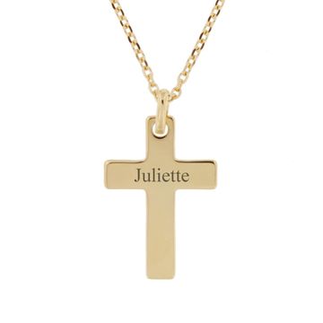Pendentif croix plaqué or personnalisé - 2349