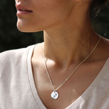 Pendentif astro sagittaire argent personnalisé - 2167