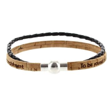 Bracelet liège noir personnalisé - 2027