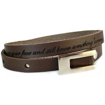 Bracelet cuir marron multi-tours personnalisé - 1220