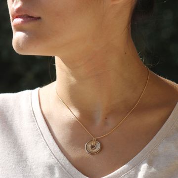 Pendentif jeton plaqué or personnalisé - 2361