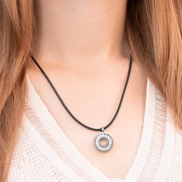 Pendentif rond acier personnalisé - 1262