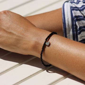 Bracelet cristal cœur doré personnalisé- 1573