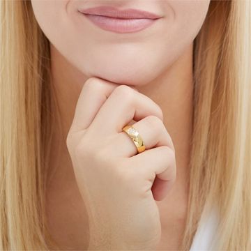 Bague coeur acier dorée personnalisée - 2224
