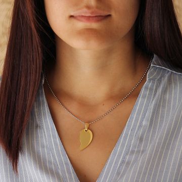Pendentif coeur acier personnalisé - 1852