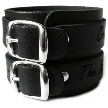 Bracelet cuir noir personnalisé - 1973