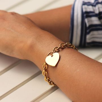 Bracelet coeur acier personnalisé - 1316