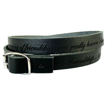 Bracelet cuir noir multi-tours personnalisé - 1217