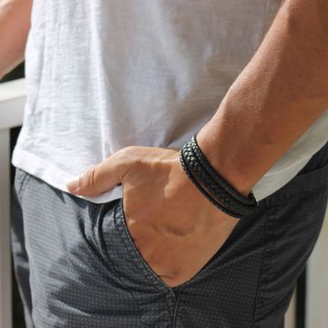 Bracelet cuir noir personnalisé -1861