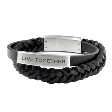Bracelet cuir noir personnalisé -1875