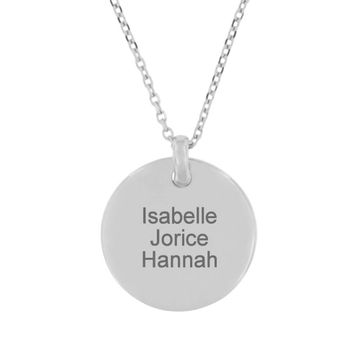 Pendentif rond argent personnalisé - 2360