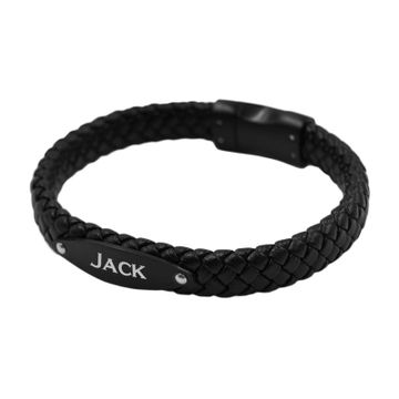 Bracelet cuir tressé personnalisable - 2370