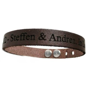 Bracelet cuir marron personnalisé - 1968