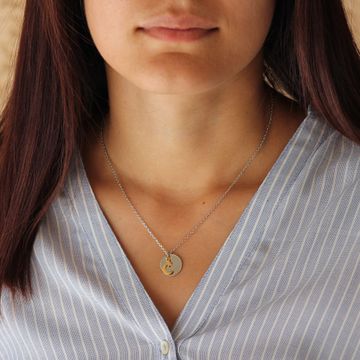 Pendentif acier lune doré personnalisé - 2147