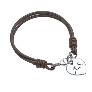 Bracelet cuir marron personnalisé - 1782