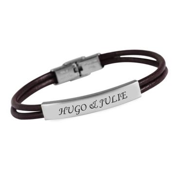 Bracelet cuir marron personnalisé - 1836