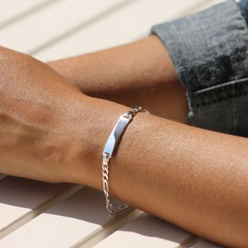 Gourmette argent personnalisée - 0214