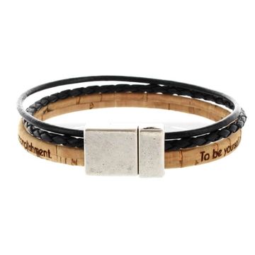 Bracelet liège noir personnalisé - 2025