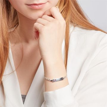 Gourmette argent personnalisée - 1096