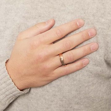 Bague acier rosée personnalisée - 2229