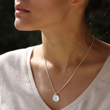 Pendentif astro lion argent personnalisé - 2163