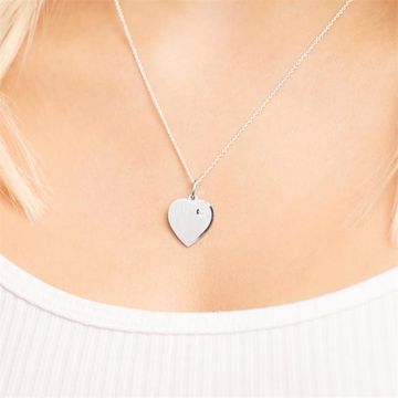 Pendentif coeur argent personnalisé -1113